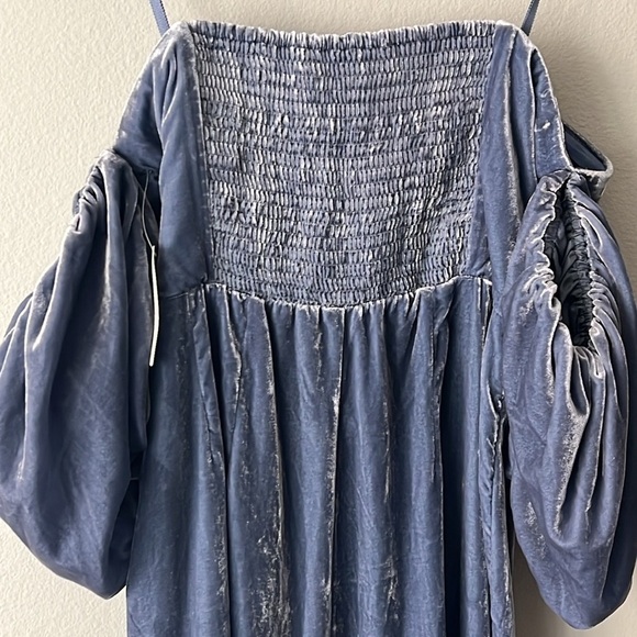 By Anthropologie The Femme Velvet Jumpsuit in Blue Multiple Sizes NWT - Picture 10 of 10